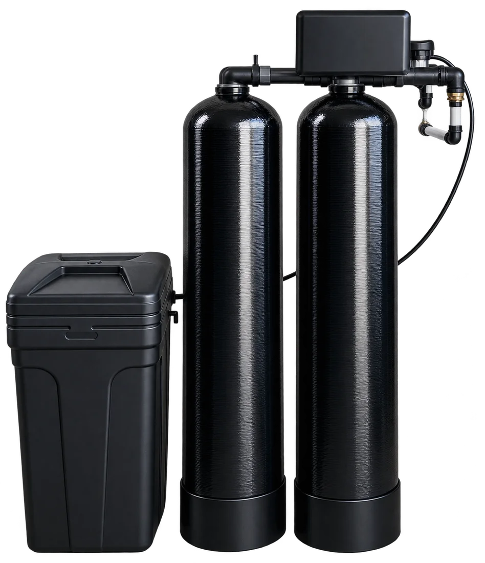 Well water treatment system for a private supply